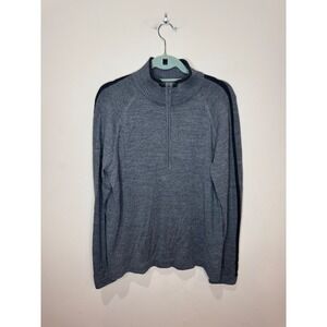 Smartwool Gray Men's 1/4 Zip Wool Blend Sweater Sz L